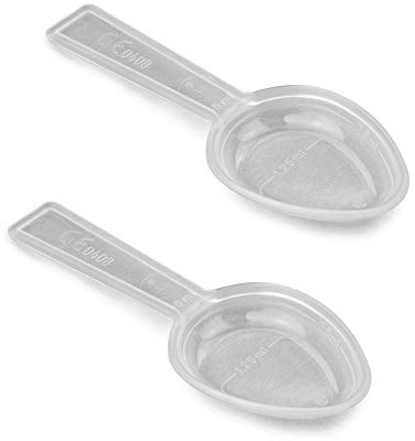 hitools 2X Kunststoff Messlöffel/Dosierlöffel - 5 ml - transparent - 1,25/2,5/5 ml