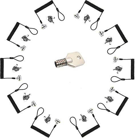LORADAR 10Pack Laptop Security Cable Lock 6.2Feet Retractable Cable Lock for Laptops, Monitor & Other Devices (Keyed Different+Master Key)