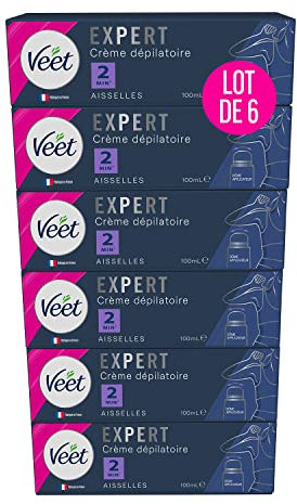 Veet Expert Enthaarungscreme, 100 ml, für Achseln, 6 x 100 ml