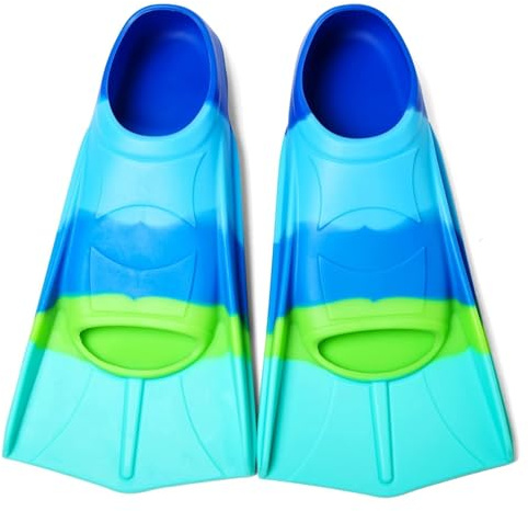 Foyinbet Kids Swim Fins,Short Youth Flippers Swimming Training Fins for Lap Swimming and Training for Children Girls Boys Beginners XS