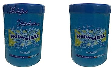 Gel Natural per Capelli Gel Effetto Bagnato Classico Vaso 2 pezzi da 1000ml