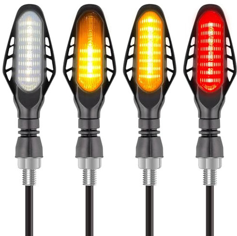 Kinstecks 4PCS Motorcycle Indicators Flowing Turn Signal Lights Motorbike Turning Indicators Daytime Running Lights Taillights Brake Lights 12V for Motorcycle Motorbike