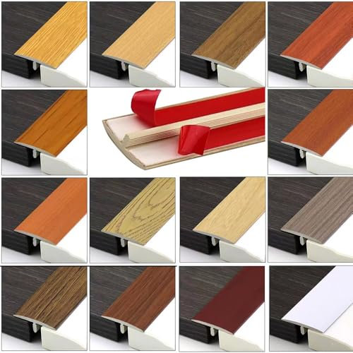 QSPNVFB Vinyl Selbstklebend Übergangsleiste Für Bodenlücken, T-Profil Laminat Abdeckleiste Schwellen Reducer, Übergangsschiene Für Parkett Wasserdicht(Walnut,L 130CM)