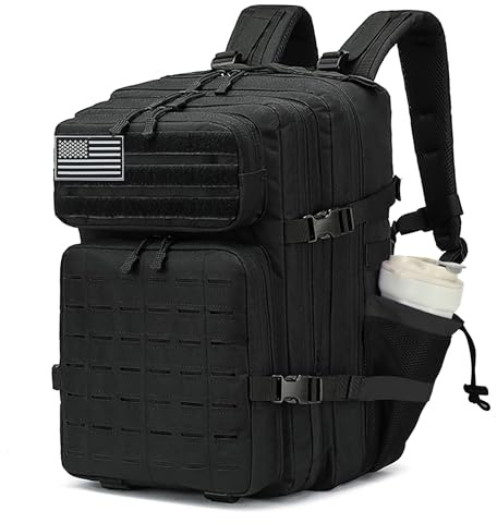 W WINTMING Military Tactical Backpack 45L/25L 3 Day Assault Pack Molle Daypack Hiking Backpack for Men and Women