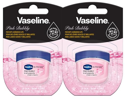 Vaseline Lip Therapy 7G Pink Bubbly | Närande läppbalsam för optimal fukt med en rosa bubbelnyans | (Pink Bubbly (2 Stycken))