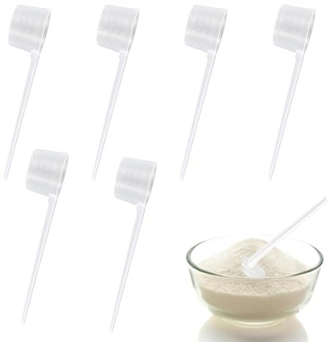 6Pcs Washing Powder Scoop, Transparent Scoops for Powder, Small Scoop, Protein Powder Scoop, 5 Gram Scoop Suitable for Coffee Powder, Milk Powder, Washing Powder and Protein Powder, Etc.