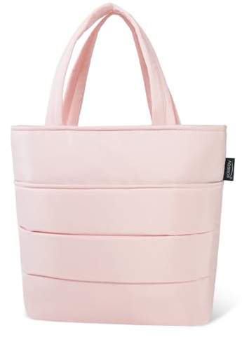 Aosbos Borsa Termica Porta Pranzo per Donna Isolata Borsa Frigo Portatile e Morbido Borsa Pranzo per Ufficio Lavoro Scuola Viaggi, Rosa Elegante