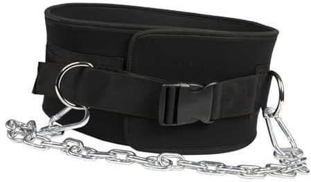 Cinturón de inmersión con cadena, soporte de cintura, gimnasio, fitness, cinturón de inmersión para levantamiento de pesas, hebilla de plástico, cinturón de 91 x 16 cm