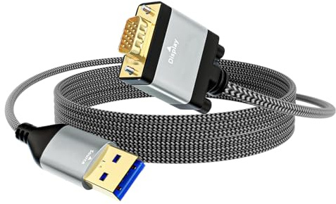 XuQiZZpp Cable convertidor USB 3.0 macho a VGA macho, 5 Gbps, transferencia de datos, reconocimiento automático para sistemas