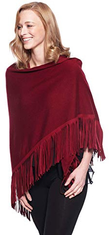 Modassori Damen-Mode Dreiecks-Stola Tuch Fransen Bordeaux Rot Kaschmir-Anteil Viskose Kollektion 2024 Artikelname Jacky O