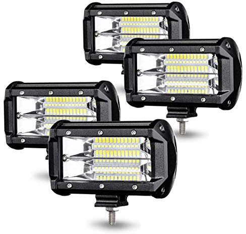Aufun LED Arbeitsscheinwerfer 72W LED Zusatzscheinwerfer Offroad Scheinwerfer 21600LM 10-30V 6000K Arbeitslicht Wasserdicht IP67 (4 x 72W)