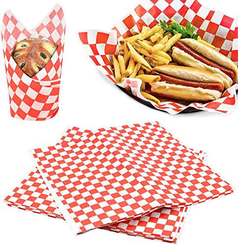 AFASOES 100 Stück Verpackungspapier für Lebensmittel Fettdicht 28 x 26 cm | Fettdichtes Papier Für Burger, Sandwich, Käse, Pommes Und Backwaren, Für Imbiss, Küche Und Gastronomie