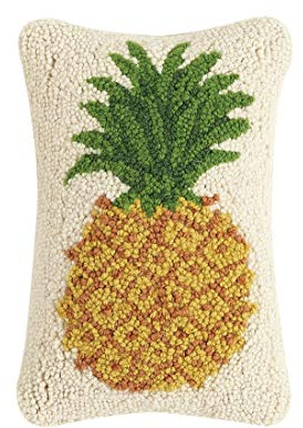Peking Handicraft 30JES959C12OB Pineapple Hook Pillow, 12-inch Long, Wool and Cotton