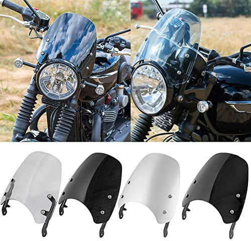 Pare-brise de moto déflecteurs de vent classique écran anti-mouches protecteur de visière pour Bonneville T100 T120 T 100 T 120 accessoires 2016 2017 2018 2019 2020 (Fumée Légère)
