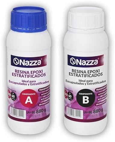 Résine époxy pour stratification et réparation (A+B) - Résine époxy pour bois, pour fibre de verre ou de carbone, pour sa haute viscosité, son adhérence et sa résistance chimique - 880 g