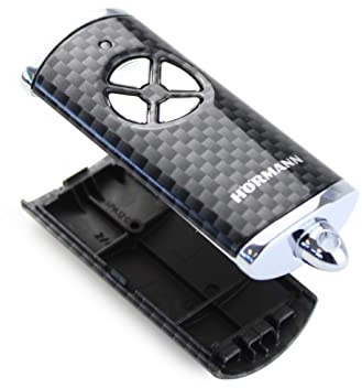 Hörmann Handsender Cover HSE4BS Hochglanz Carbon Optik 4510788 Leer Gehäuse ohne Batterie ohne Platine Ersatzteil Ober- und Unterschale