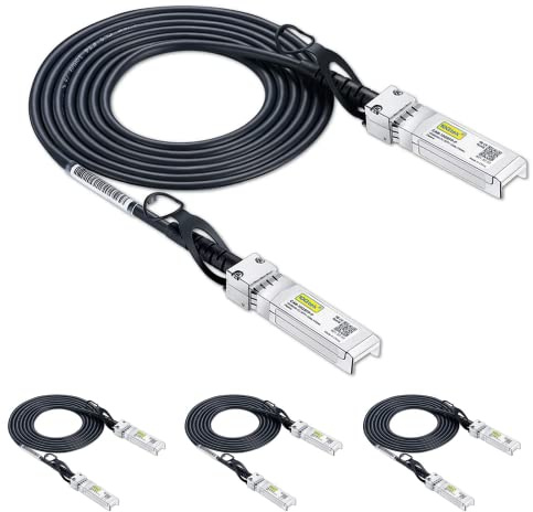 10Gtek [4 Stück] SFP+ DAC Twinax Kabel 2-Meter(6.5ft), 10G SFP+ to SFP+ Direct Attach Copper Passive Cable für Cisco SFP-H10GB-CU2M, Ubiquiti UniFi, TP-Link, Netgear, D-Link, Zyxel, Mikrotik and More