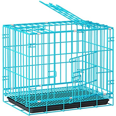 Hundekäfig Kleiner Hundekäfig Kaninchenkäfig Haustierhaus Katzenhaus Indoor-Haustierkäfig Geeignet Für Mittelgroße Hunde (Color : Blue, Size : 60x43x50cm)