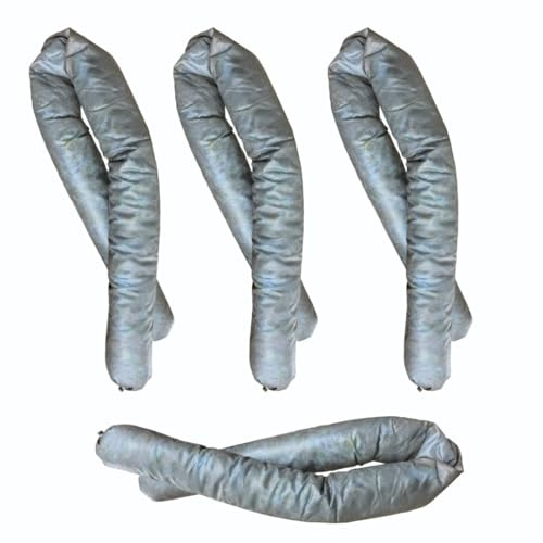 BearTOOLS Spill Control Absorbent Sock, For Cleanup of Non-Aggressive Oil & Water Based Fluids, Indoor/Outdoor Use, Made in UK - 1.2M x 76MM, 16L Maximum Absorption Capacity (4-pack)