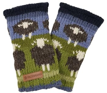 Scaldamussi da donna in lana, foderato a mano, lavorato a mano, con pecore Herdwick, multicolore, taglia unica, fatto a mano, extra caldo, Pachamama Fair Trade