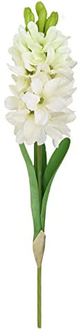 Pcscevcr Künstliche Hyazinthe Blumen, Seidenblumen Blumenstrauß mit grünen Blättern, Faux Hyazinthe Blumenarrangement, für Home Party Hochzeit Tisch Vase Dekor (Weiß)