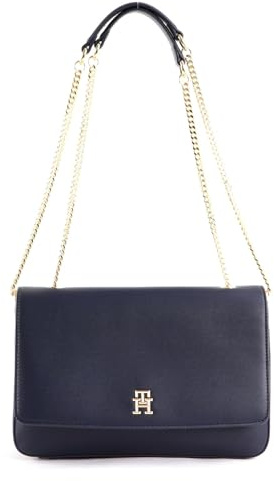 Tommy Hilfiger Damen Tasche TH Timeless Flap Crossover Klein, Blau (Space Blue), Einheitsgröße