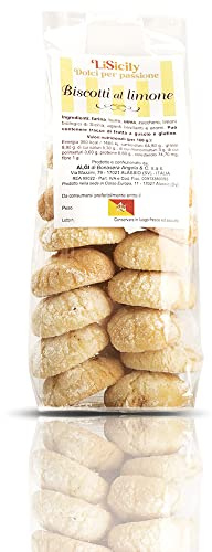 LiSicily - BISCOTTI SICILIANI AL LIMONE (400 Gr) - PRODUZIONE ARTIGIANALE | Buonissimi Biscotti al Limone Fatti a Mano Artigianalmente | Solo ingredienti 100% Naturali con Limoni Biologici