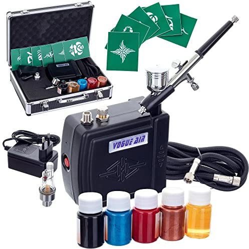 Kit Compresseur Aérographe Kit de peinture modèle PREMIUM + Peintures 5x