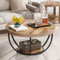Tribesigns Runde Couchtisch, Industrial 2-Tier-Kreis Couchtisch mit Lagerung Regale, Moderne hölzerne Akzent Mitte Tisch Sofa Beistelltisch für Wohnzimmer, Home Office