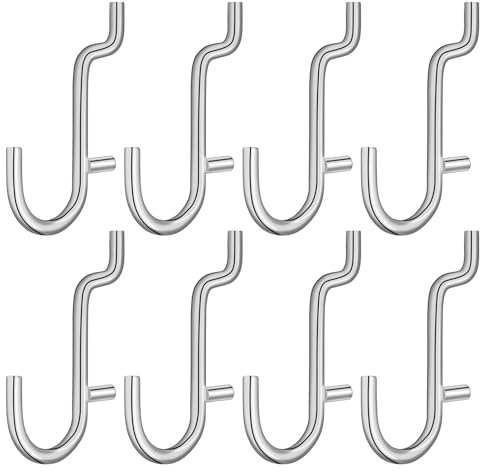 TOVINANNA 20 Piezas gancho de tablero de clavijas accesorios para tableros perforados ganchos de pared organizador de herramientas de tablero perforado ganchos para tableros perforados Metal