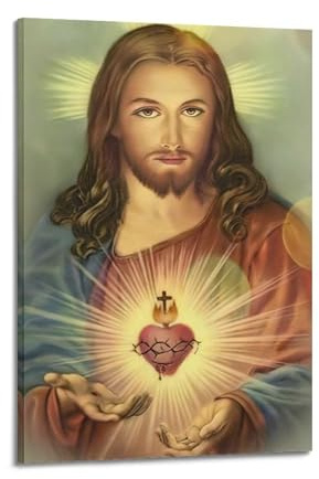 ALTUY Poster moderno religioso con Gesù Divina Misericordia Cattolica, Gesù Sacro Cuore, Quadro decorativo su tela Poster 08x12pollici(20x30cm)