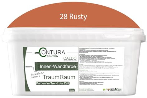 Contura Caldo 10 Liter Wandfarbe 35 Farben Deckenfarbe Contura Hohe Profi Deckkraft Klasse 1 (28 Rusty)