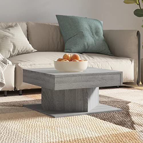 BUKSCYJS Couchtisch Mit Stauraum,Wohnzimmertischcouchtisch Grau Sonoma 57x57x30 cm Holzwerkstoffgeeignet FüR Wohnzimmer, Neben Dem Sofa, Arbeitszimmer, Konferenzraum
