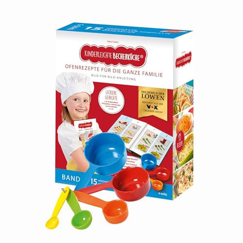 Kinderleichte Becherküche: Ofenrezepte (Band 5), inkl. 5-tlg. Messbecher-Set, Kochbuch für Kinder, Kinderleicht Kochen nach Bildern, Kochschule mit 15 herzhaften Rezepten | 15 herzhafte Rezepte mit 5 farbigen Messbechern – kindgerecht kochen und backen nach Bildern