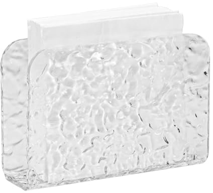 LELE LIFE Acryl-Serviettenhalter für Tisch, kristallklarer Cocktail-Serviettenhalter für Küche, Abendessen, Weihnachten, moderner Papierspender (Steinmuster)