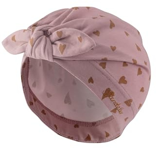 Sterntaler Knotenmütze Herzen - Babymütze aus Flammgarn-Jersey mit allover Print - Mädchen UV-Schutz 50+ Turban Mütze - modische Beanie Baby und Kinder Mütze - Übergangsmütze
