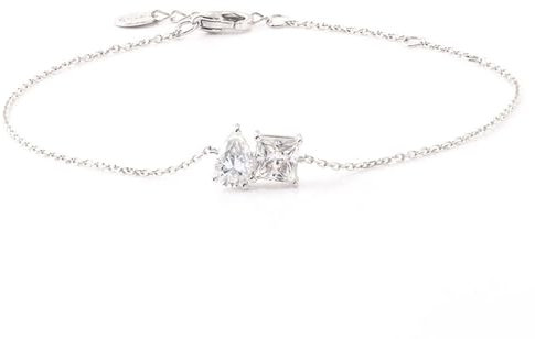 Epinki Echtgold Schmuck, Weißgold 14K Au585 Armband, Klassiker Bettelarmband Weihnachten mit Tropfen Moissanit, Gold 750 Bettelarmband Anhänger Weihnachten 20cm