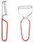 2 Stück Spargelschäler, Edelstahl Universal Peeler Set, Y & I-Förmiges Peeler mit Pendelklinge, für Kartoffeln Karotten Gemüse Obst (red)