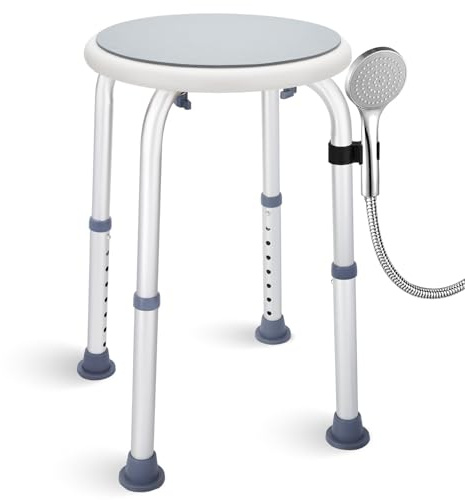 pxsulliao Adjustable Bath Seat, Bathroom Bathtub Shower Chair Stool for Elderly and Disabled, Seniors Tub Transfer Bench for Inside Shower (Grey, Basic Version)