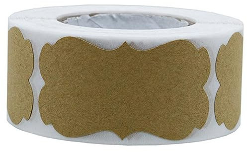 VILLCASE 300pcs Kraft Paper Adhesive Stickers Sealing Labels for Packaging Name Stickers Sticky Tags for Jars Gifts