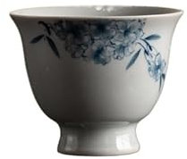 Windmilne Tea Mug Retro Hand-Painted Hydrangea Ceramic High-Foot Teacup Home Petal Host Cup Personal Cup Reusable Tea Cups
