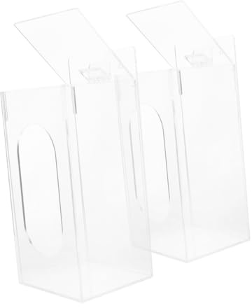 SOLUSTRE 2stücke Wandhängender Handschuhspender Aus Acryl Transparenter Halter Für Einweghandschuhe Fächern Für Unterschiedliche Handschuhtypen Montierbar Ohne Bohren Platzsparend Und