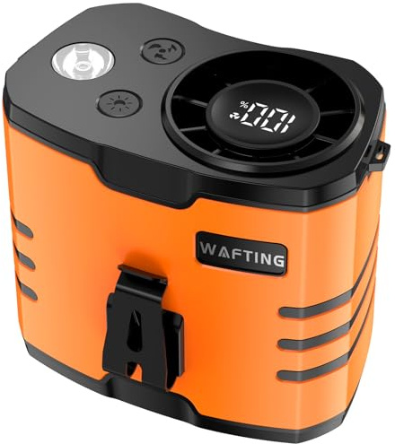WAFTING Portable Waist Fan - High-Speed Belt Fan, 10-Speed Adjustable, 10000mAh Rechargeable, LED Display Shirt Air Conditioner for Camping, Hiking, and Outdoor Work