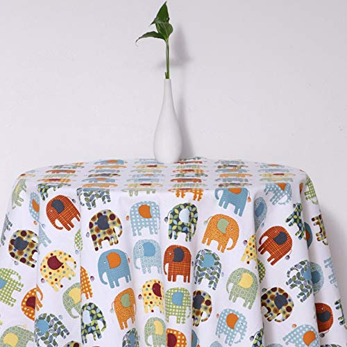 ONECHANCE Baumwolle Canvas Stoff Meterware 100x150cm Tiere Blumen Muster Baumwollstoff für DIY-Projekte Color Elefant Size 2 Meter