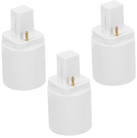 SHINEOFI Convertidor de Portalámparas G24d a E27, Adaptador de Casquillo de 2 Pines para Bombillas Led, Compatible Ac100-230v, 3 Piezas para Oficina, Hogar y Tienda