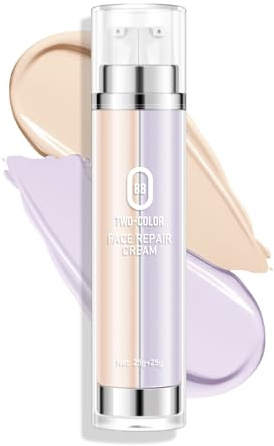 KYDA Correct Primer Makeup Makeup, Violet, BB Creme, Corrective Corrective Coloration de Maquillage du Visage, Contrôle de l'huile et Hydratant Couleur de la peau, Fond de teint éclaircissant, Fond de