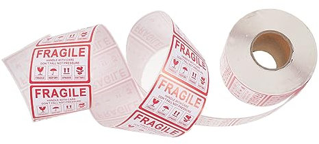 Homoyoyo 1Rolle Selbstklebende Versandaufkleber für Zerbrechliche Starke Haftung für Kartons Flaschen für Sichere Verpackungen
