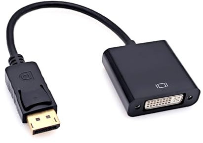 JZK DisplayPort to DVI adapter, Gold-plated DP male to DVI female converter connecter for monitor, projector, computer, for Lenovo, for Dell, for HP