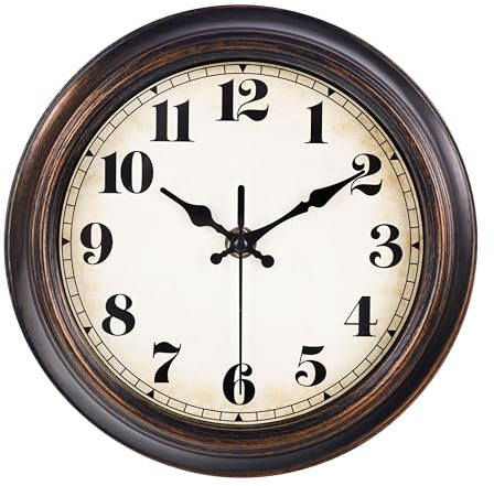jomparis Vintage Wall Clock,20 cm Retro Silent Country Style Decorative Wall Clock for Kitchen,Bedroom,Home Decor