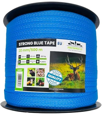 Strong Weidezaunband Breitband für Elektrozaun, 500m, 20mm, Blau
